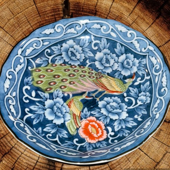 Beautiful Vintage Peacock Design Sauce Dishes - Set of 4 - Picture 2 of 9